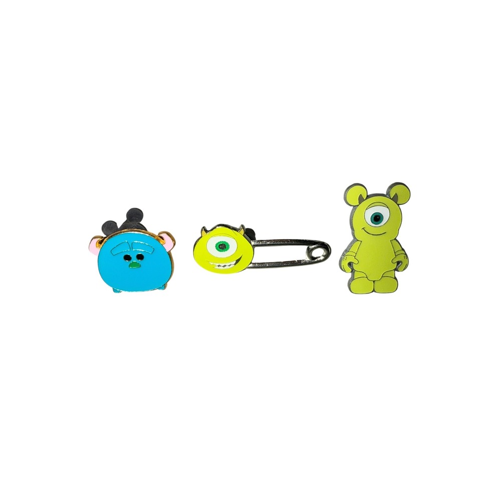 Disney Monsters Inc Pin Lot Sulley Tsum Mike Safety Pin Vinylmation Park Series